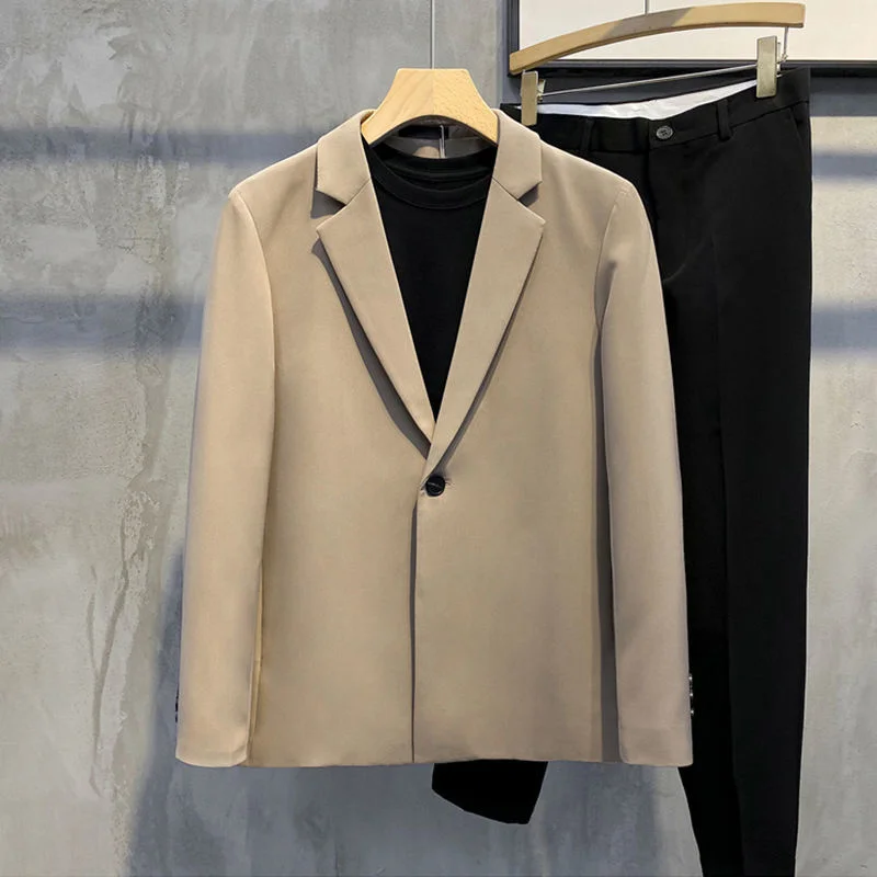 

Autumn Spring Men New Business Casual Blazers Jackets Male Formal Solid Color Outwear Men Long Sleeve Lapel Slim Coats O558