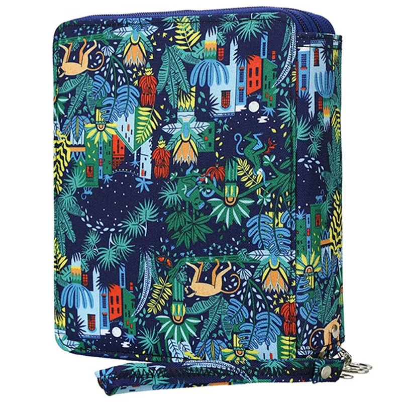 Case Oxford Fabric Pen Case With Compartments Pencil Holder For Watercolor Pencils(monkey)