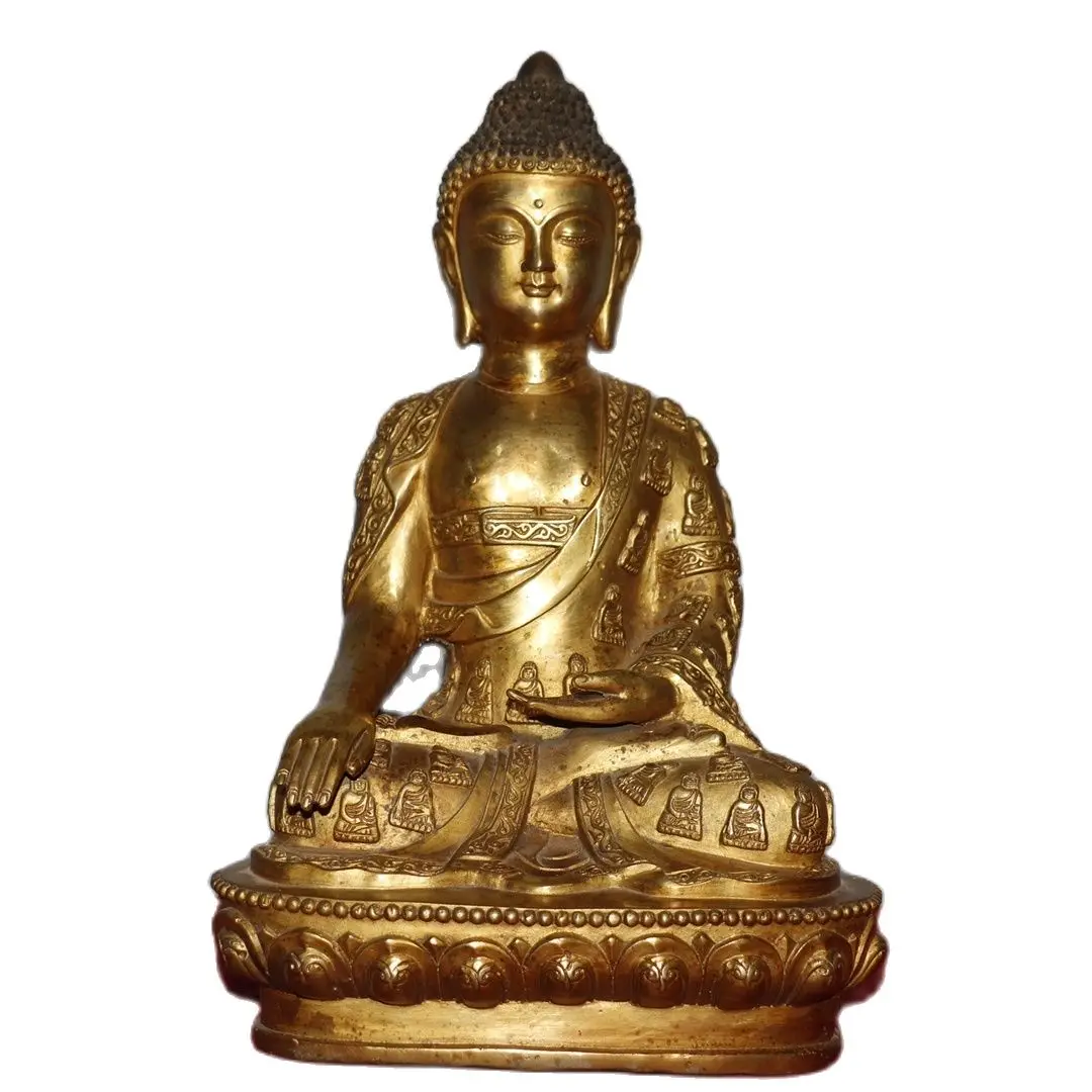 

Good Condition,18th-20th Century Oriental Antique Artwork,Chinese Old Bronze Shakyamuni Sculpture,Height 39CM,Long 24CM