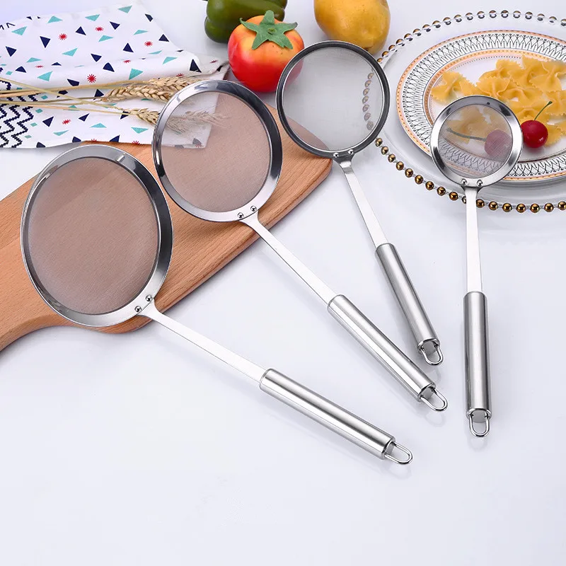 Multi-functional Filter Spoon Stainless Steel Fine Mesh Wire Oil Skimmer Strainer Fried Food Net Kitchen Gadgets Cook Tools | Дом и сад