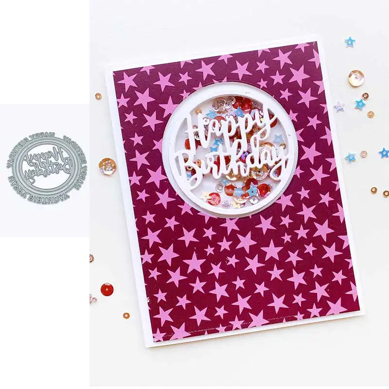 

Hot Round of Happy Cutting Dies for DIY Scrapbooking Crafts Dies Cut Stencils Maker Photo Album Template Handmade Decoration