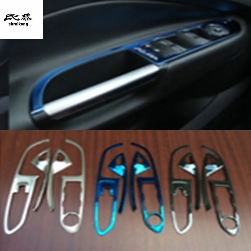 

4pcs/lot stainless steel car window lift panel decoration cover for 2013-2019 Ford KUGA escape car accessories