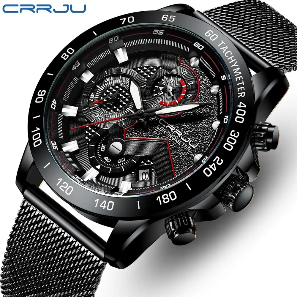 CRRJU мужские часы лучший бренд класса люкс Бизнес Мода кварцевые