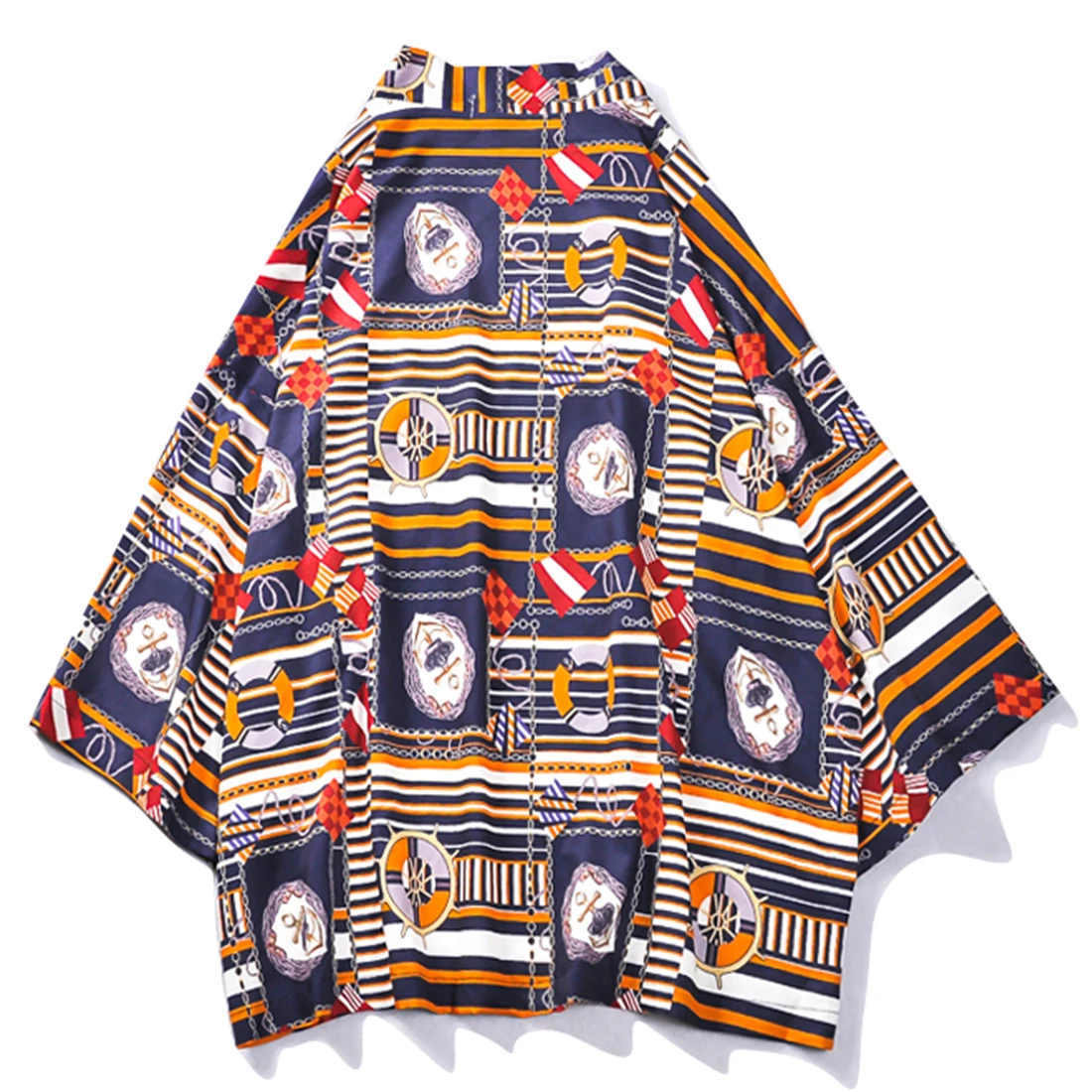 11 BYBB'S темно-граффити принт японские кимоно рубашки мужские летние кардиганы