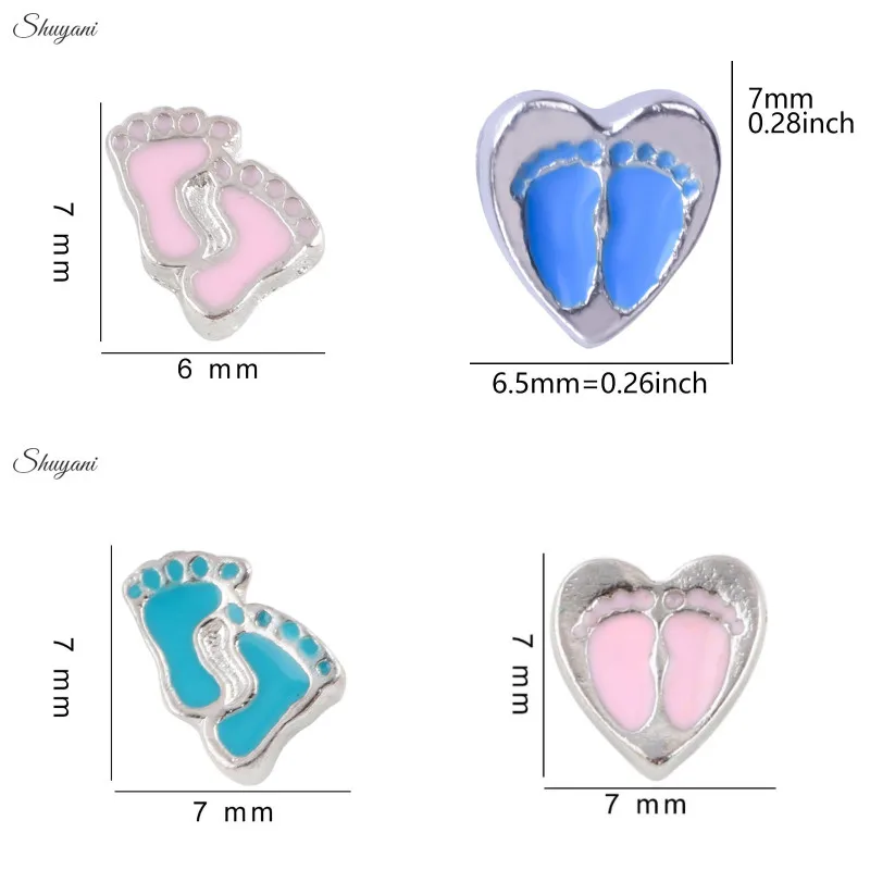 Симпатичные Подвески в форме сердца любовь следов малышей для стеклянных