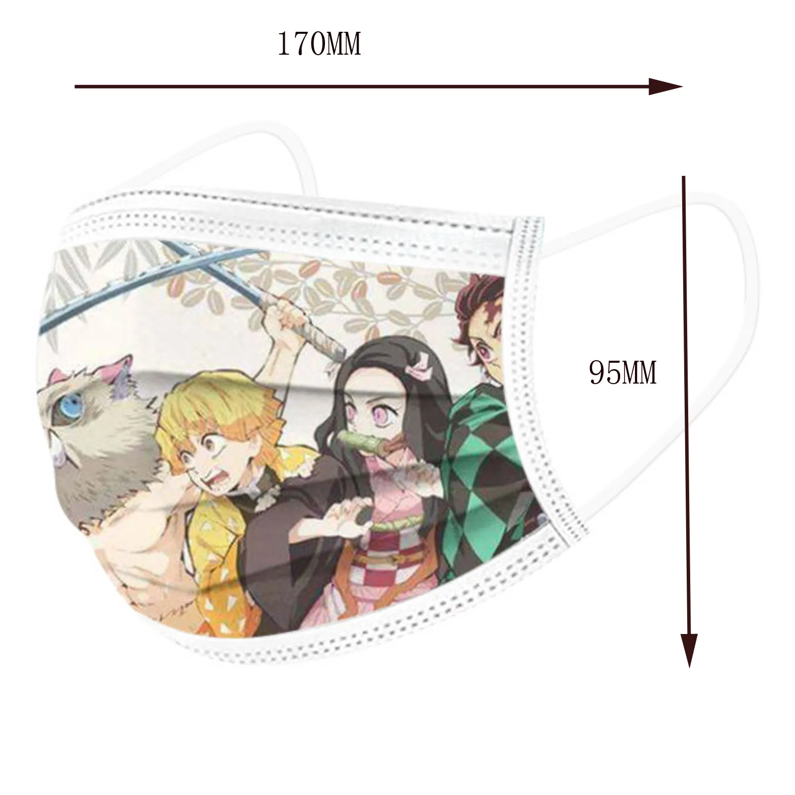 

50PCS Unisex Adults Landscape Painting Print Breathable 3 -Layer Disposable Breathable Mask Face Mouth Mask Washable Reusable#30