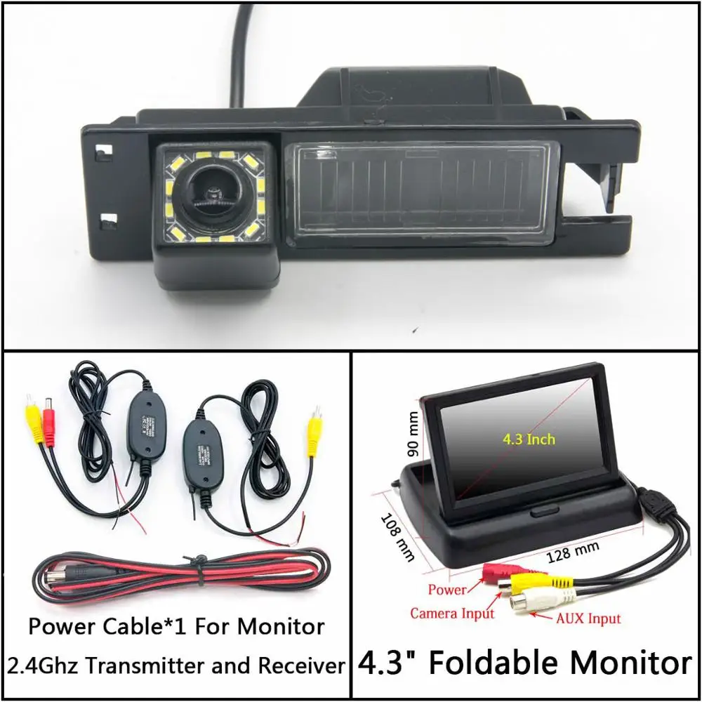 C Wireless 4.3inch F 12 Светодиодный свет заднего хода автомобиля зеркало заднего вида Камера для Alfa Romeo 156 159 166 147 автомобиль Brera spider 2005 Ночное видение Водонепроницаемый парковки - Название цвета: C Wireless 4.3inch F