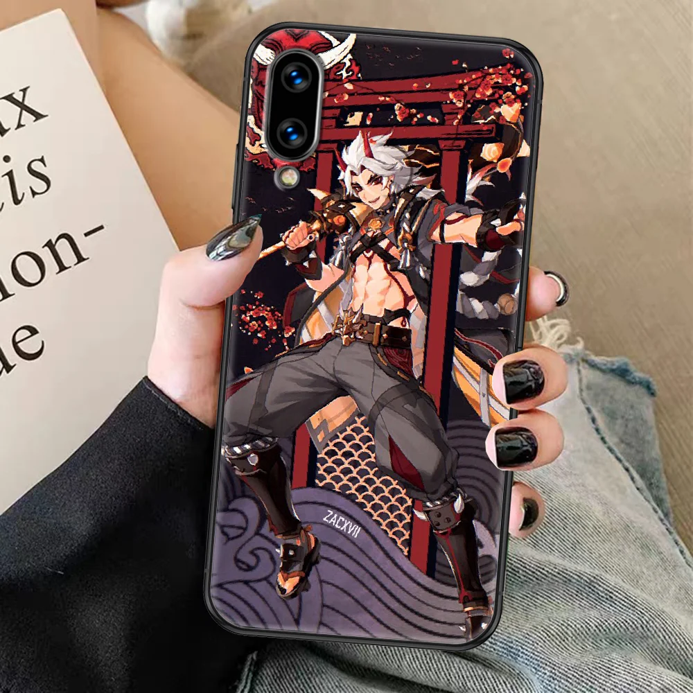 Ударопрочный чехол ataki Arataki oитто Genshin для Huawei Honor 6A 7A 7C 8A 8X 8 9 9X 10 10i 20 Lite Pro черный