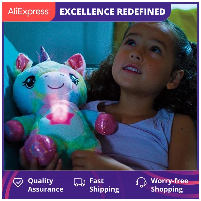 

Игрушка плюшевая с подсветкой в виде живота, Мягкое Животное со звездой, проектор, Успокаивающая игрушка, ночник, милый щенок, рождественски...