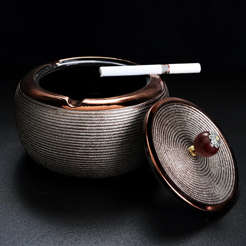 

Creative fashion trend Nordic large ashtray with cover office home living room hotel ashtray