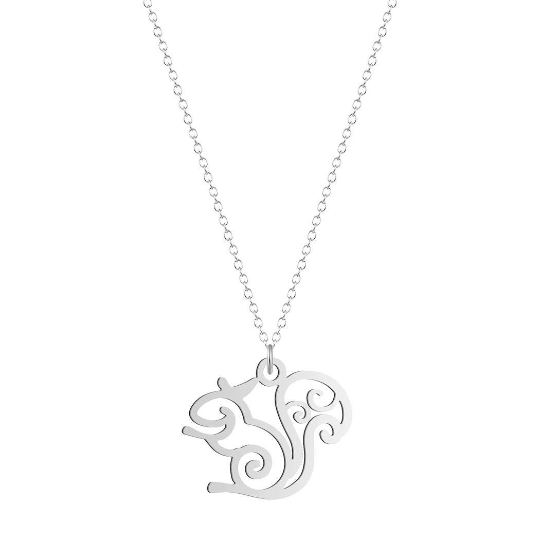 Ожерелье с милыми белками Cxwind колье чокер из нержавеющей стали животными для