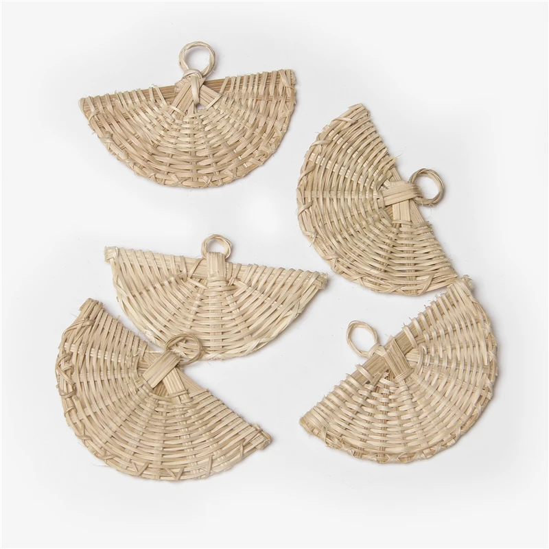 

Rattan Fan-shaped New Ethnic Style Earrings Accessories Exaggerated Straw Dangle Earrings For Women Jewelery DIY 20pcs