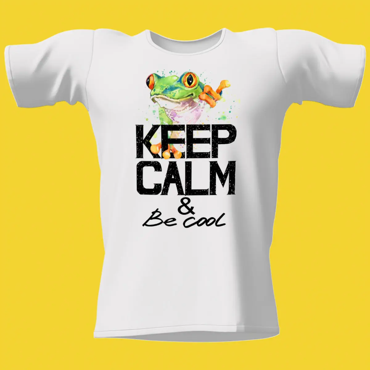 Футболка Краски. Keep calm and be cool. Лягушка