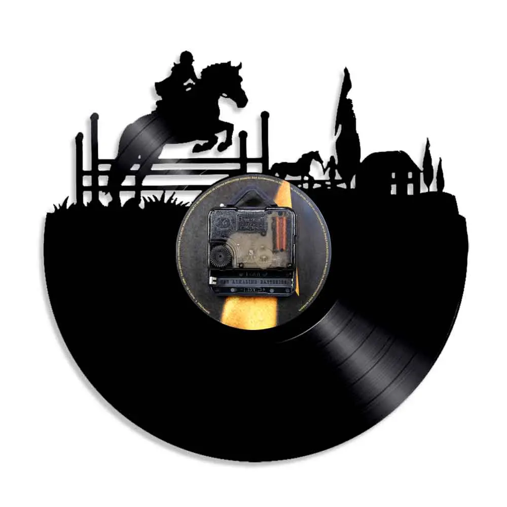 Настенные часы для верховой езды винтажные спортивные настенные с виниловой