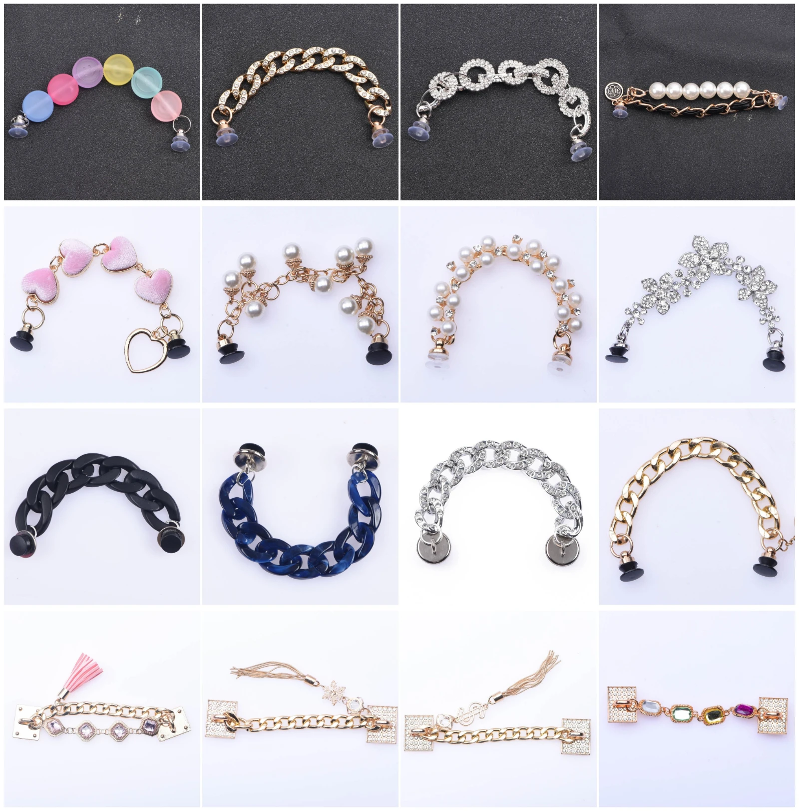 Croc Charms Chain For Girls Adult Women Bling Strap Shoes Decoration Colorful Chains Charm