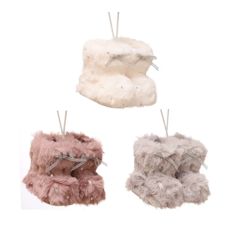 Рождественские украшения подвески в виде плюшевых ботинок украшение для