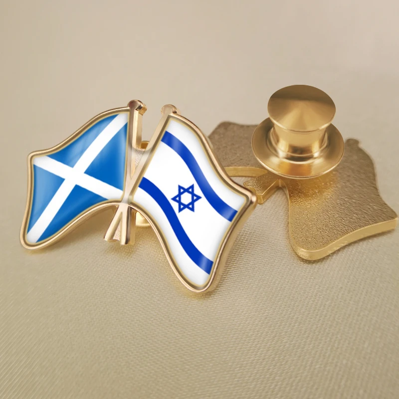 Шотландия и Израиль перекрестные двойной флаг дружбы значков на булавке брошь