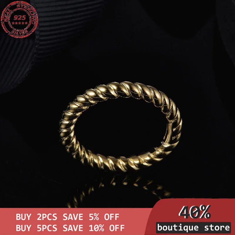 

Sterlin silver ring s925 for women, classical torsion, simple fashion tendency, savage, luxury brand