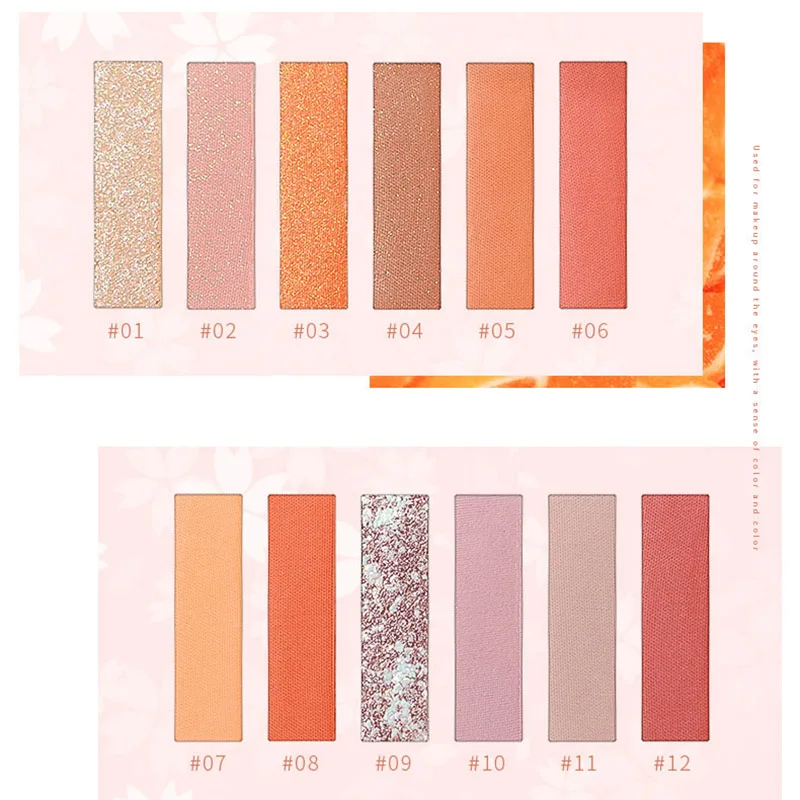 

Ladies Eyeshadow 12 Colors Shining Matte Eyeshadow Palette Waterproof Makeup Long-lasting @ME88