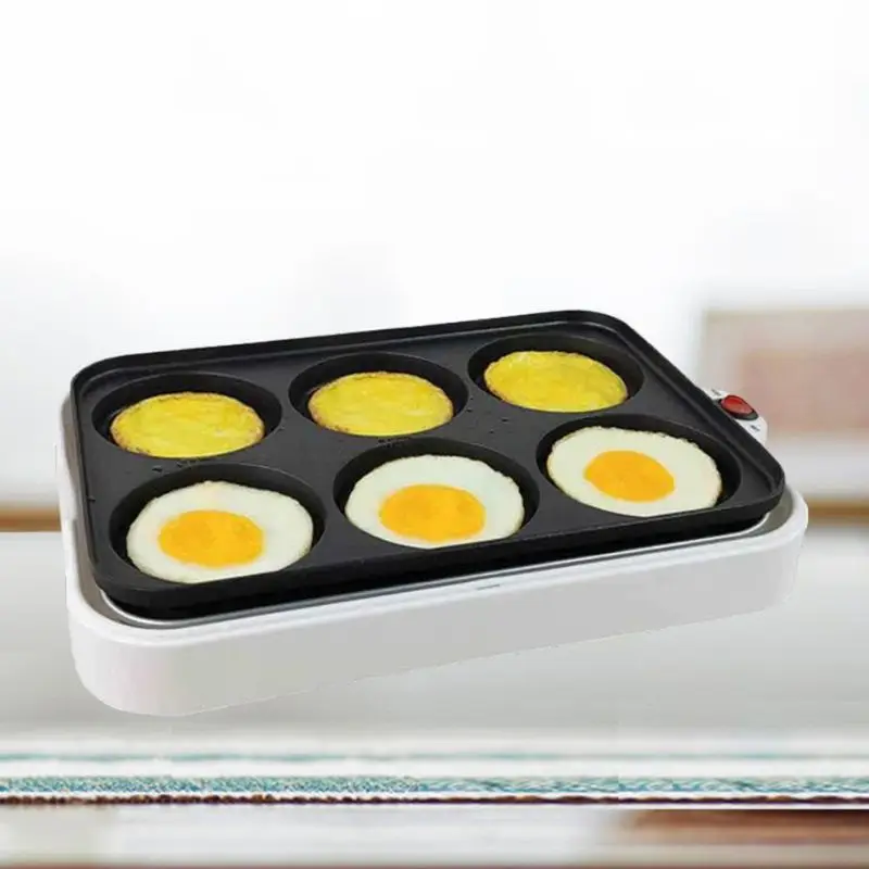 

800W Snack Maker Egg Hamburger Wheel Cake Maker Household 6Cavity Baking Machine