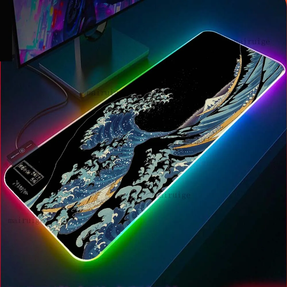 Самый популярный в Японии Большой Волнистый коврик для мыши XXL Rgb подсветка