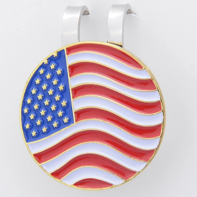 Персонализированные американский флаг мяч для гольфа маркер ж/Магнитная шляпа