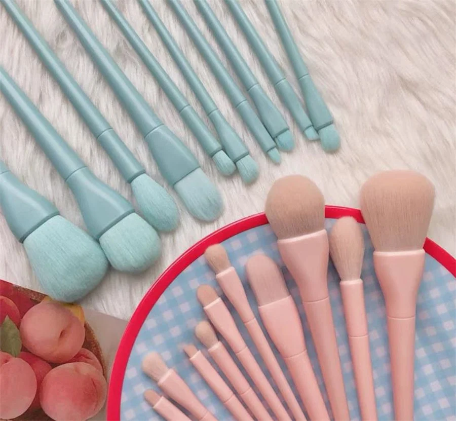 

Набор профессиональных кистей для макияжа, радужные, конфетных цветов, для пудры, основы, теней, губ, подводки, румян, Мраморная Кисть для мак...