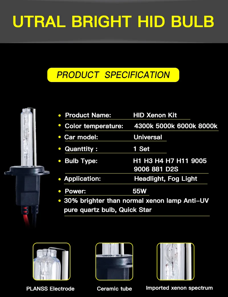 AC 55 Вт D2S комплект ксеноновой лампы ксеноновые H7 H4 H1 H11 H3 9005 HB3 9006 HB4 881 D2C G500 тонкий hid комплект 4300 К 5000 6000 8000 XENON D2S