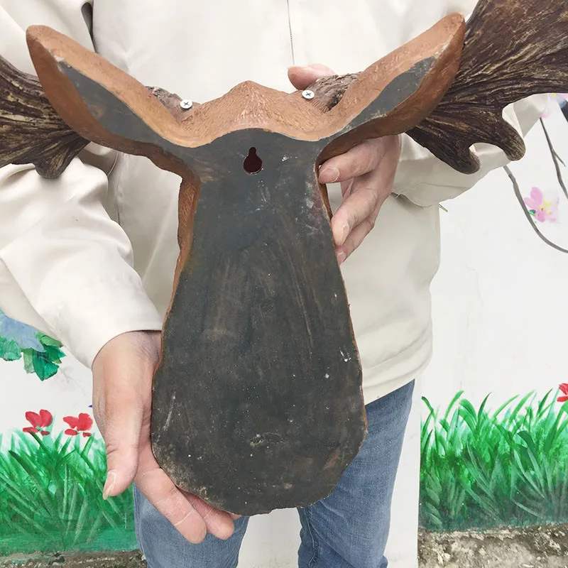 

Simulation Elk Head Resin Craftwork Stereoscopic Wall Accessories Living Room Entryway Background Wall Ornaments X2818