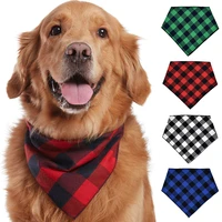 dog bandanas large pet scarf pet bandana for dog cotton plaid washablebow ties collar cat dog scarf large dog accessories tlsm