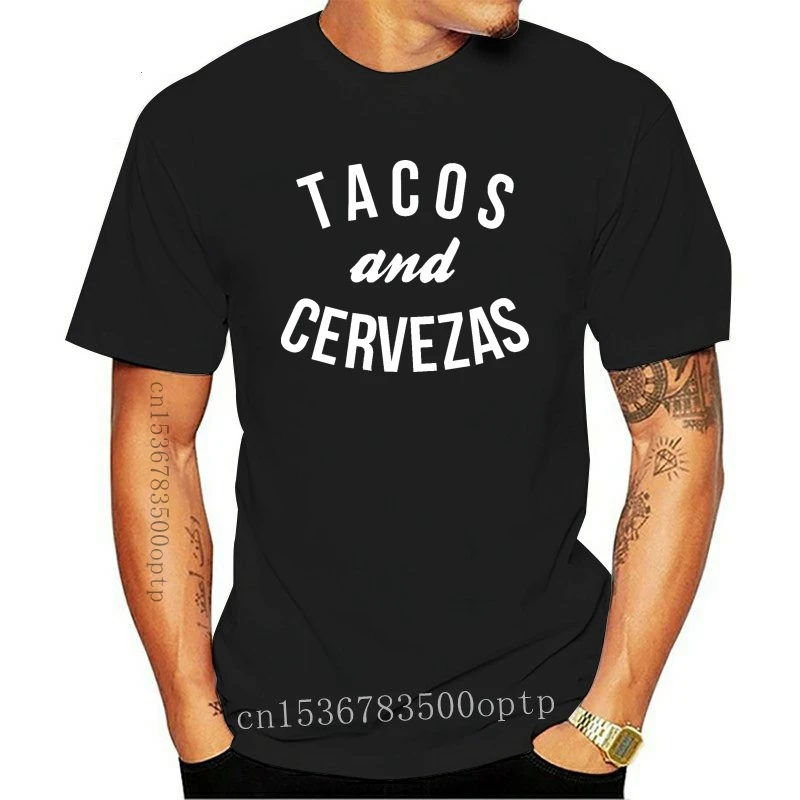 

New Mens Tacos and Cervezas Funny T Shirts for Cinco de Mayo Novelty T Shirt Men 2021 Summer Round Neck Men'S T Shirt