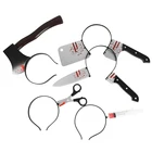 Реквизит для Хэллоуина, ужасы, поддельные топовые пилы, нож, повязка на голову для хэллоуивечерние НКИ, маскарада, бутафория, украшение