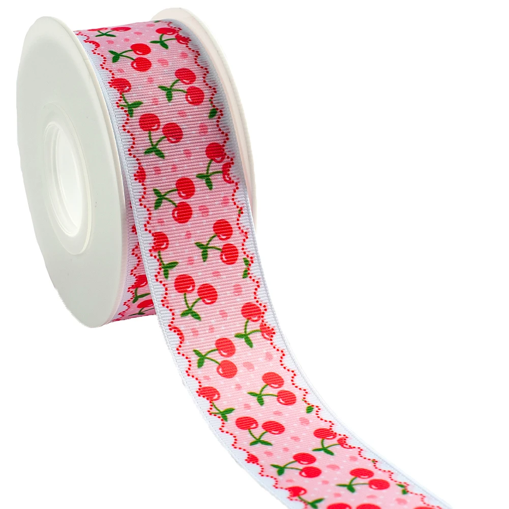 Тесьма с принтом вишни корсажная лента клубничным цветком 5 ярдов для рукоделия