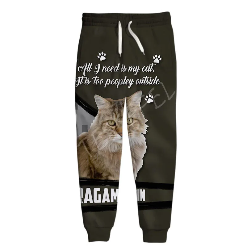 

Повседневные мужские брюки tessвам с забавным котом и 3D принтом, новинка, модная уличная одежда, осенние свободные удобные спортивные брюки, с...
