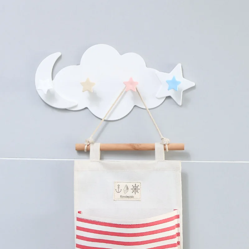 Настенная вешалка для одежды с 4 крючками подвесная полка хранения вещей