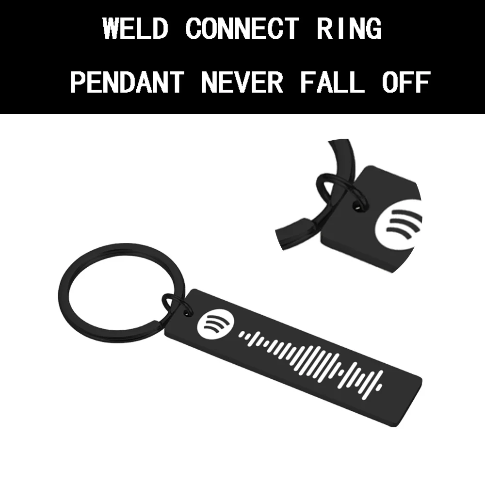 Custom Music Spotify Scan Code Keychain for Women Men Personalized Laser Engraved Song Keyring Christmas Jewelry Gift | Украшения и