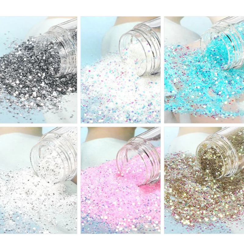 

12 Bottles/Set Nail Art Sequins Glitter Powder Manicure Decor Tips Mixed Polish Nail Stickers Set @ME88