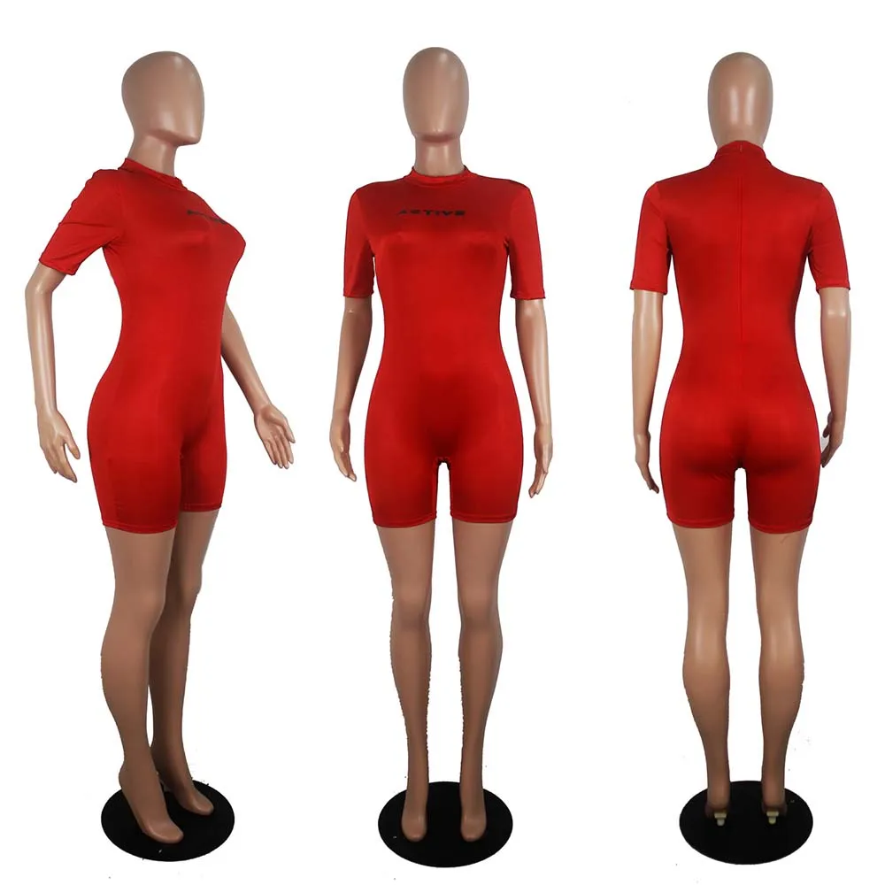 Playsuits and Jumpsuits 2020 Women Summer Romper Pajamas Playsuit Short Overalls Bodysuit Body Suit F0573 Short Sleeve 3 Choices