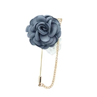 simple fabric cloth flower brooches pins fashion metal chain brooch suit coat lapel pin women jewelry luxury accessories gifts
