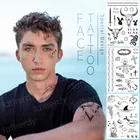 Мужская временная татуировка на шее tatoo tribal, поддельная хна, треугольная, Геометрическая