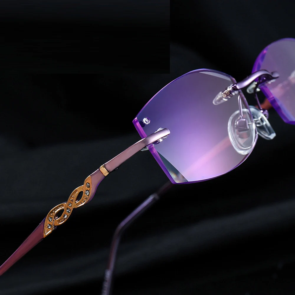 Оправа из титана светильник оправа без оправы женские роскошные очки для чтения