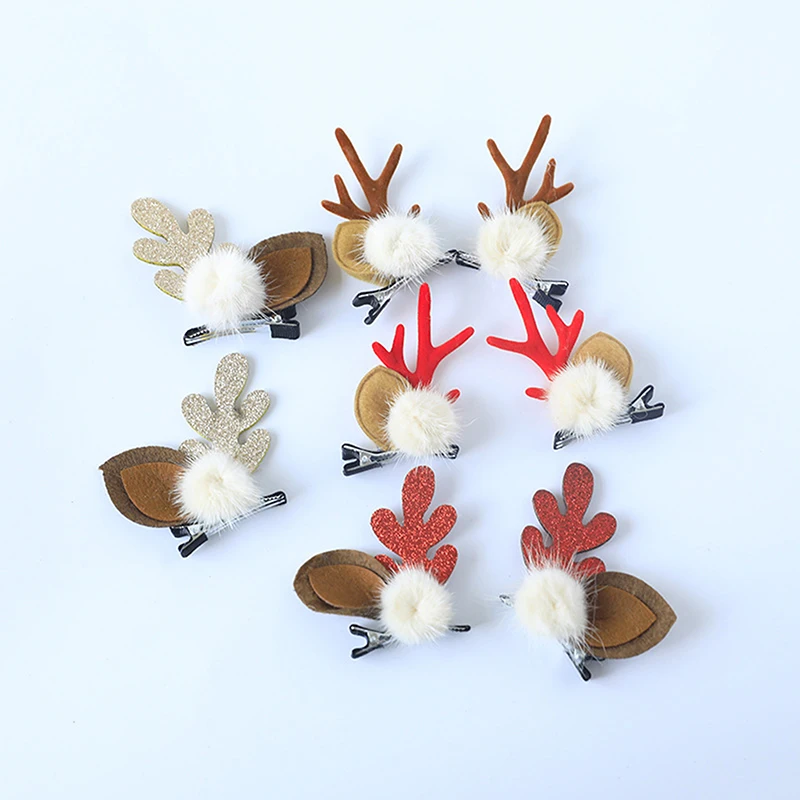 

Christmas Cute Antler Hair Clips Deer Ear Hairpins Festival Snowman Santa Claus Moose Mushroom Headwear Hair Accessories