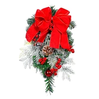 christmas wreath artificial pinecone red berry garland front door wall decorations noel ornaments merry christmas tree wreath