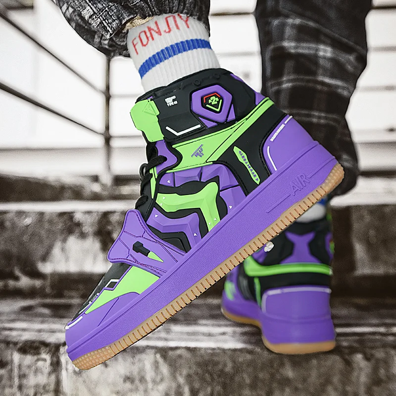 

Аниме кроссовки для мужчин 2021 модная повседневная обувь с высоким верхом Souryu Asuka Langle Косплей оригинальная Вулканизированная Беговая Баскет...