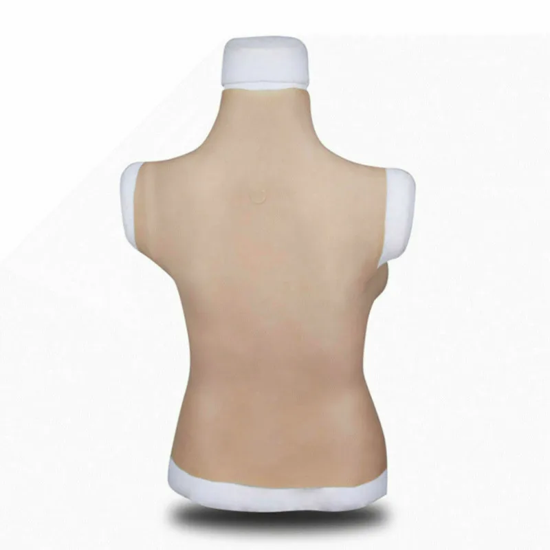 Silicone Breast Forms Half BodySuit Breastplate for Crossdresser Breast Enhancer