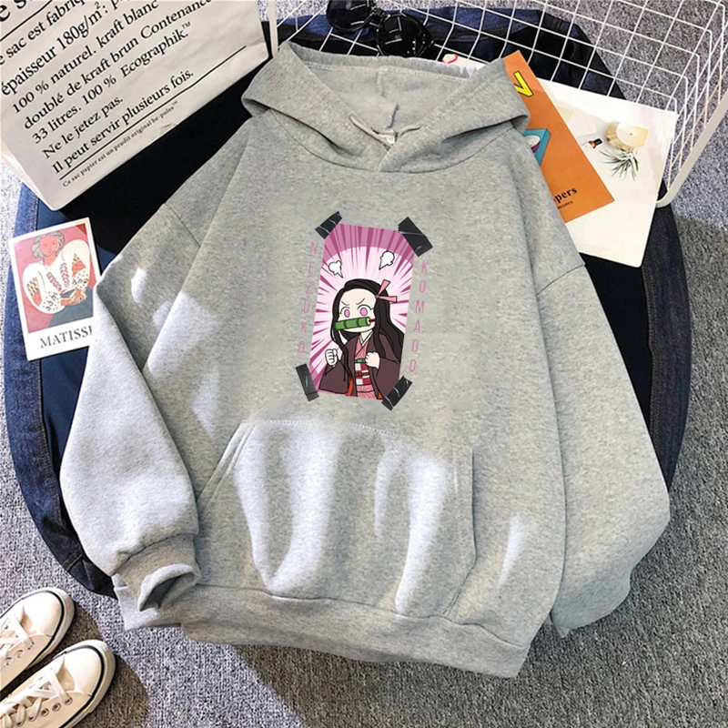 

New Japanese Anime Demon Slayer Sweatshirt Women Harajuku Pullovers 90s Cartoon Graphic Hoodies Kamado Nezuko Hoody Female