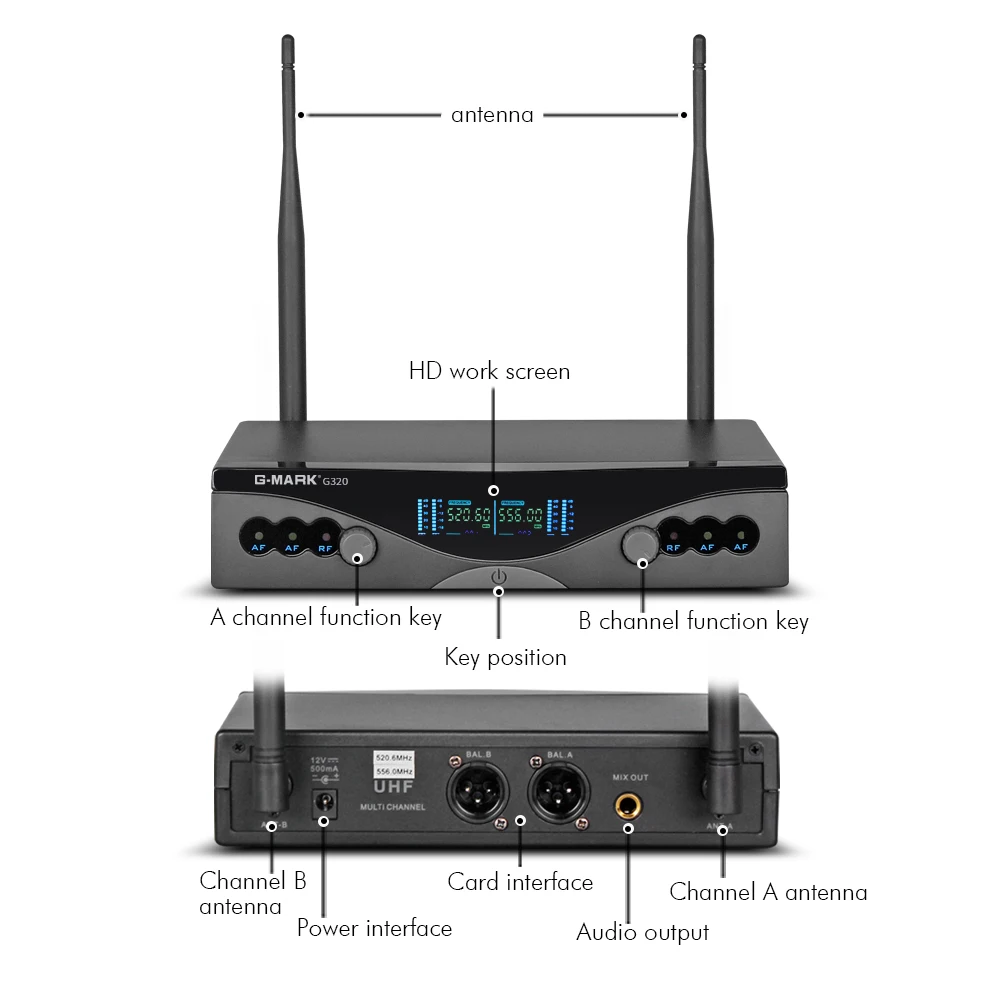 G-MARK G320 высококачественный профессиональный беспроводной микрофон Система сценические представления lavalier беспроводной передатчик