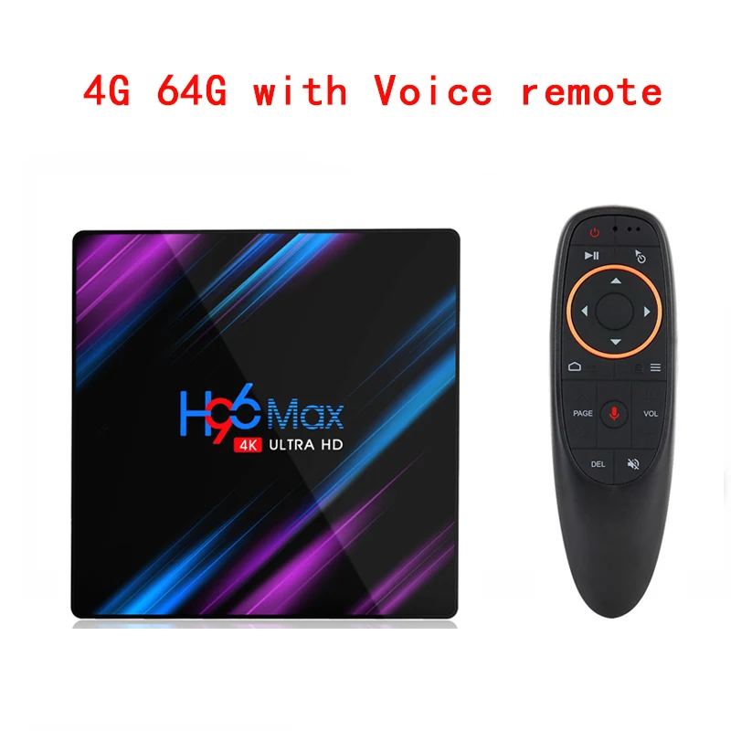 4G 64G Voice remote H96 max Smart tv Box Android 9,0 4 Гб 64 Гб Rockchip RK3318 четырехъядерный 2,4G/5,8G двойной wifi телеприставка 1080P 4K медиаплеер - Цвет: 4G 64G Voice remote