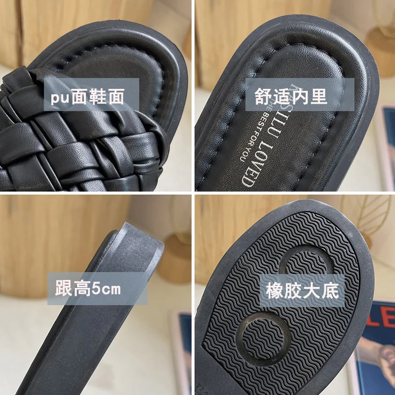 

Female Shoes Womens Slippers Outdoor Slides Platform Fashion 2021 Luxury Soft Flat Basic Fabric Rubber Rome PU Shoes Woman 2021