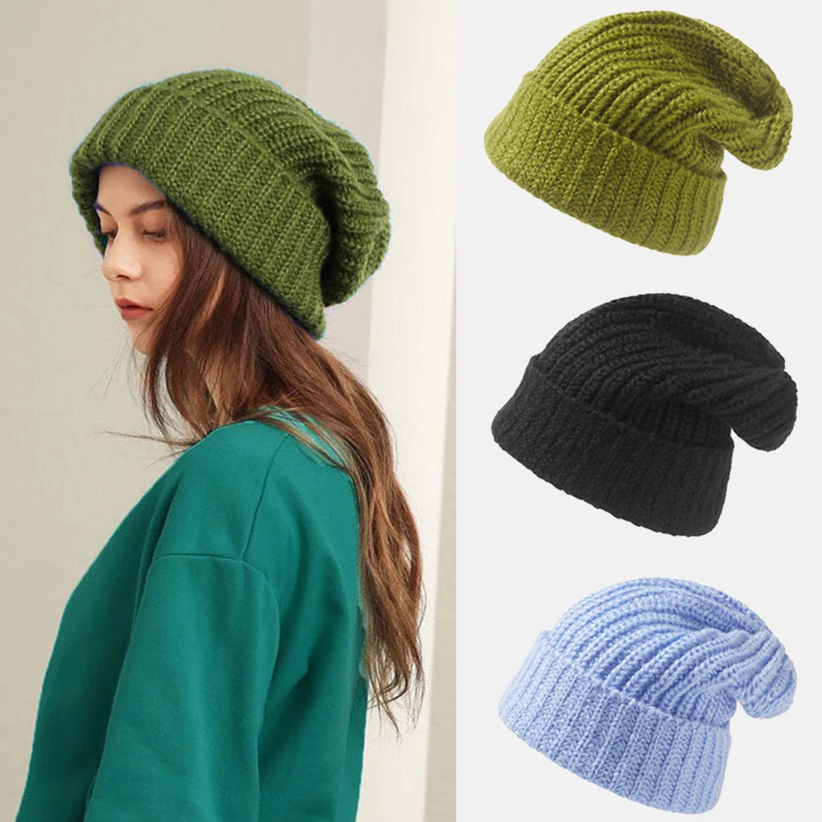 

Big Hat WOMAN ACCESSORI Beanie Women's Hat Ladies Cap For Female Hedging Hood Labeled Kpop Cotton Soft Warmth ZZM067